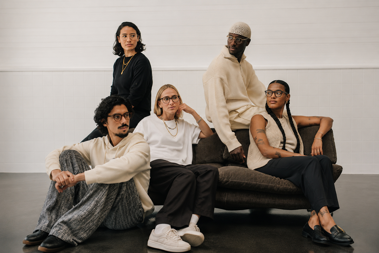 Group portrait on a sofa